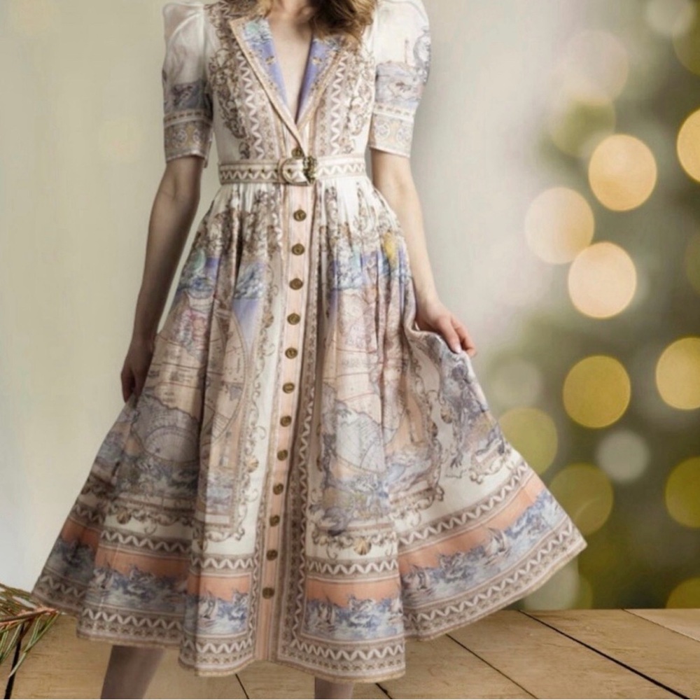 Ivory & Pastel Printed Boho Maxi Dress